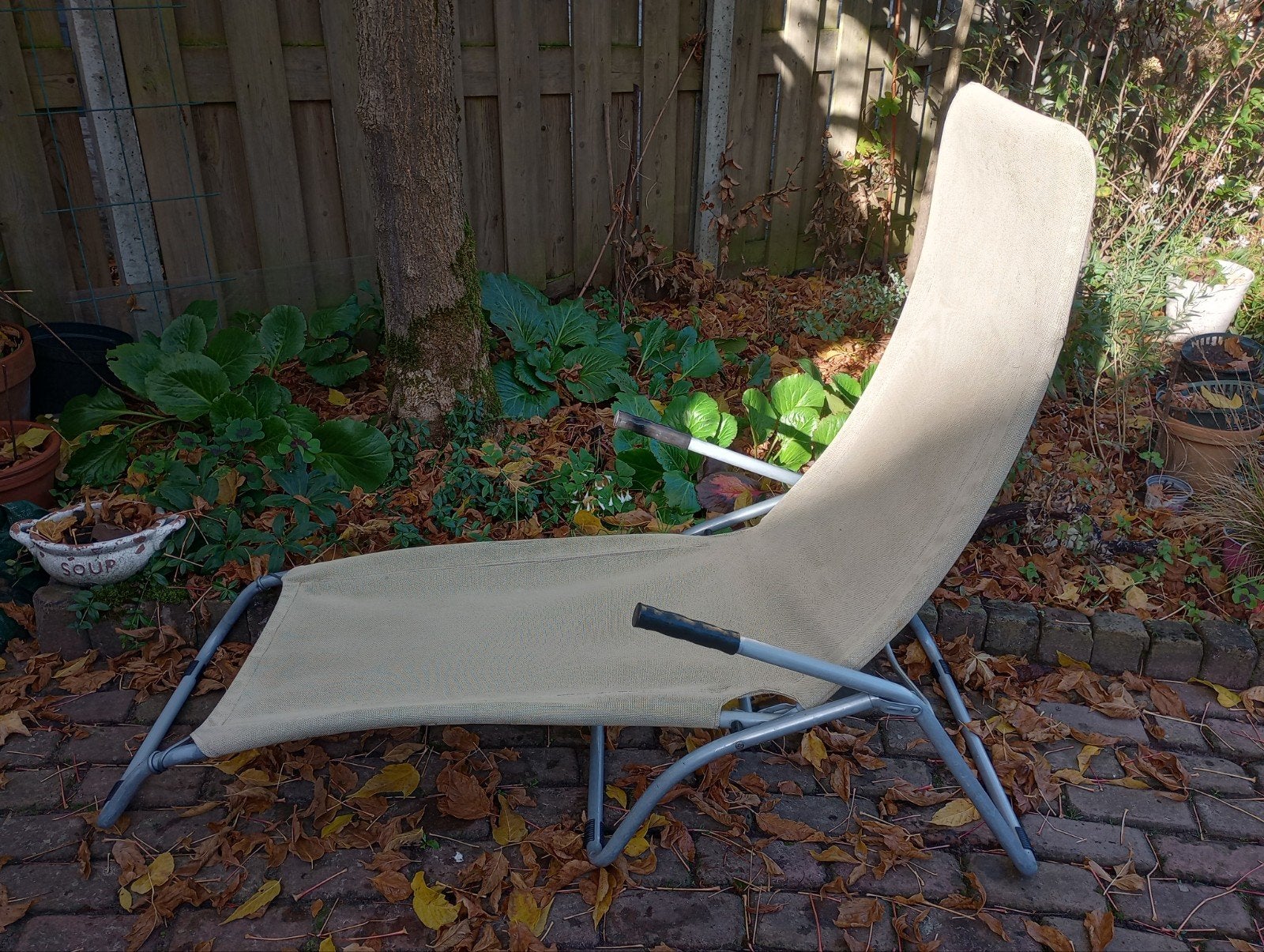 ligstoel voor tuin of balkon, Ophalen, Gebruikt