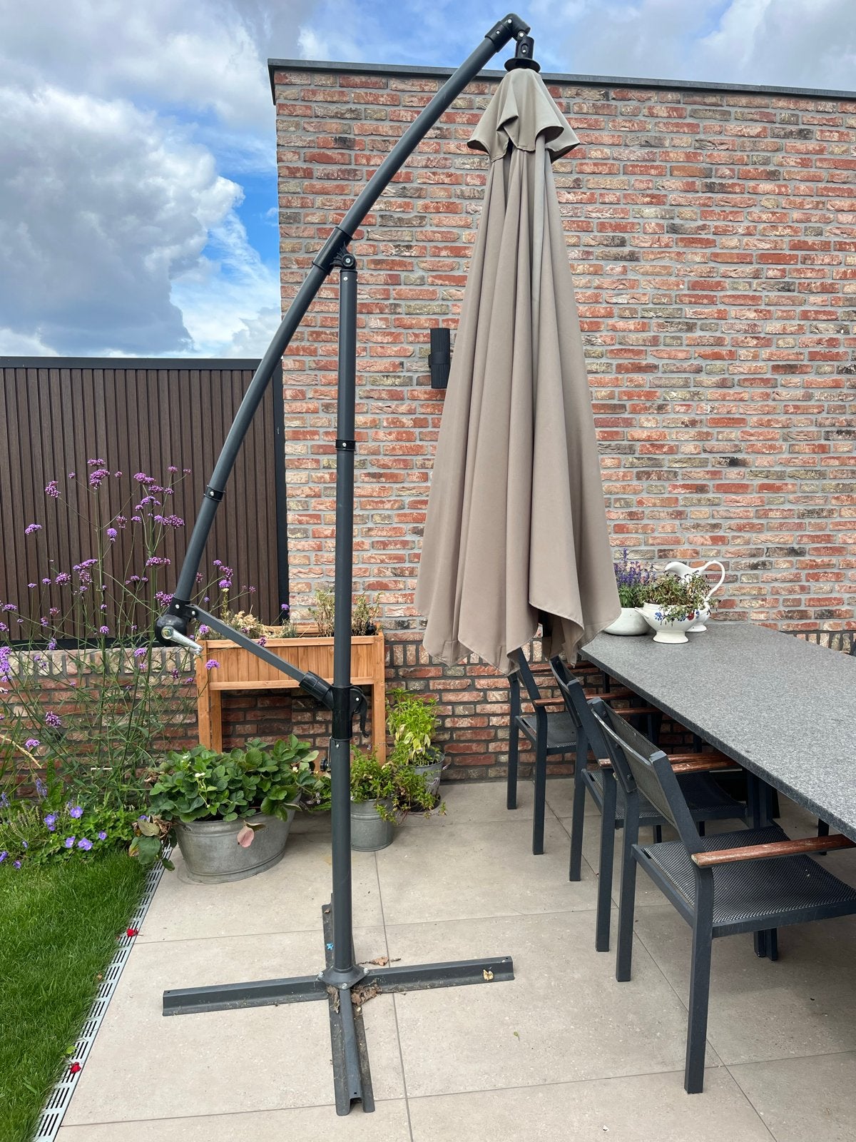 Zweefparasol 3x3m - Zo goed als nieuw, Tuin en Terras, Parasols, Ophalen, Zo goed als nieuw, 3 tot 4 meter, Zweefparasol