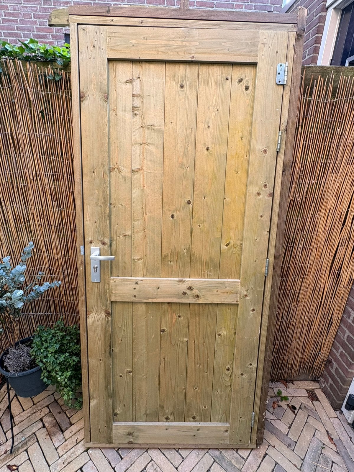 Houten tuindeur en kozijn., Tuin en Terras, Ophalen, Zo goed als nieuw, Hout, Overige typen