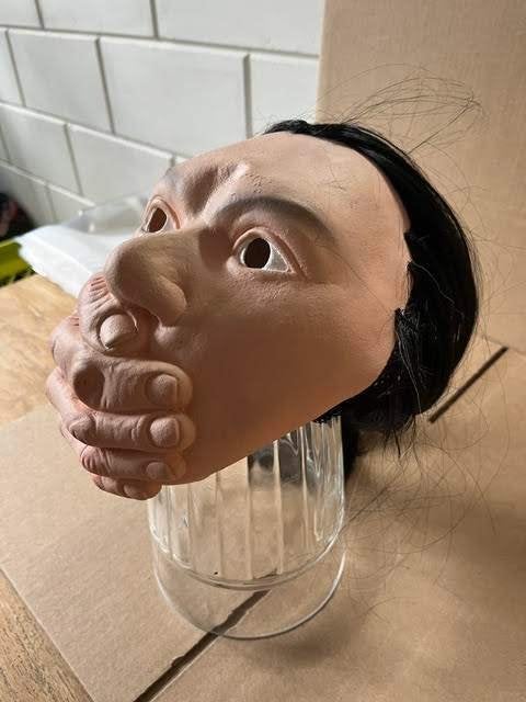 Eng Halloween masker, Verzenden, Nieuw, Feestartikel, Halloween of Griezel