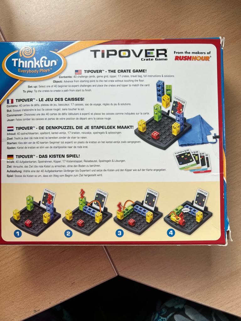 Tipover Crate Game - Denkspel met 40 uitdagingen (Nieuw), Een of twee spelers, Ophalen of Verzenden, Nieuw