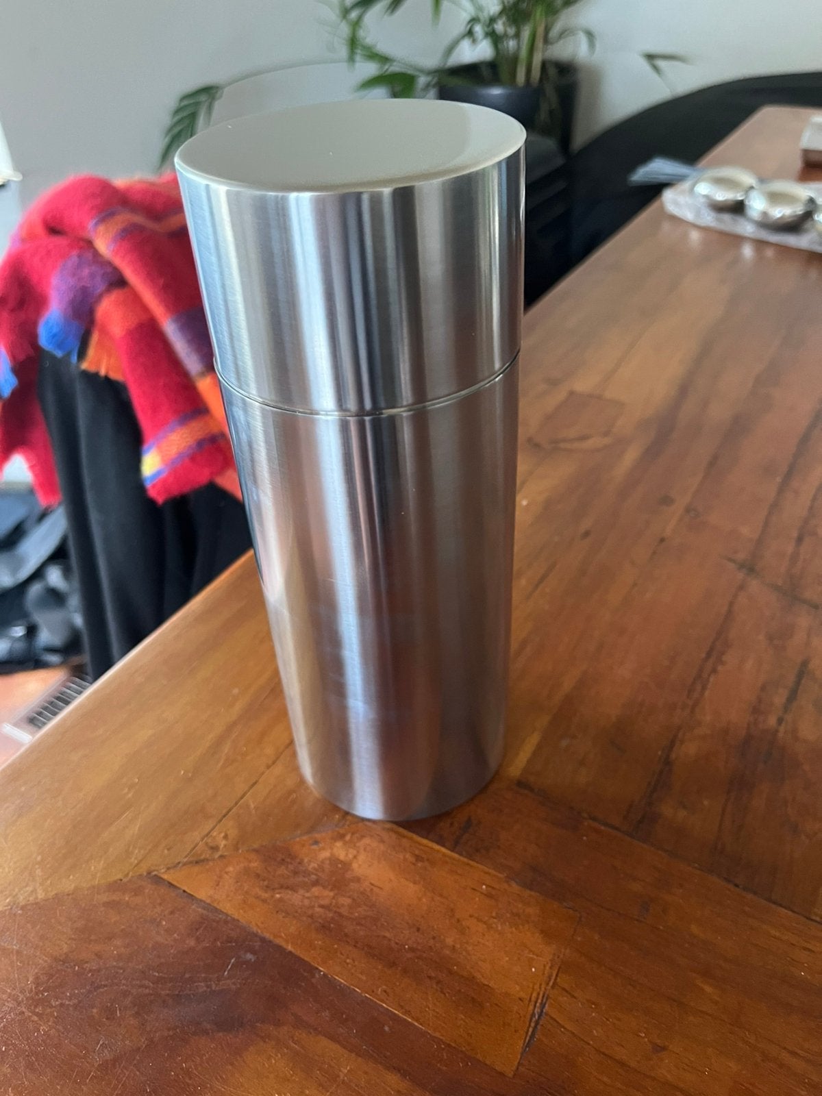 Mooie Stelton cocktailshaker Cylinda Line, Zilver, Ophalen of Verzenden, Metaal, Overige merken
