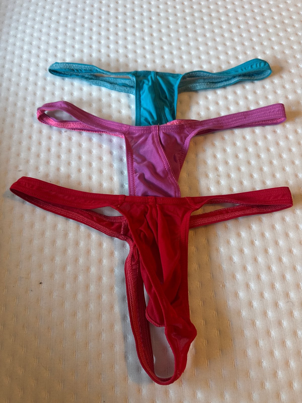 3 Heren Strings/Tanga's - Maat S-M, Verzenden, Blauw, Slip
