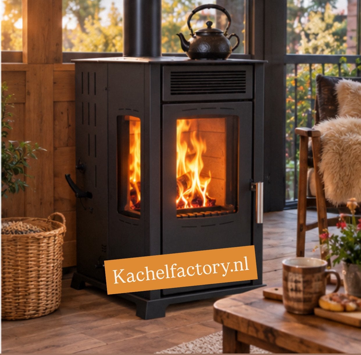 Pelletkachel zonder stroom | Showroomopruiming | OP = OP, Ophalen, Kachel Factory, Zo goed als nieuw, Info@kachelfactory.nl