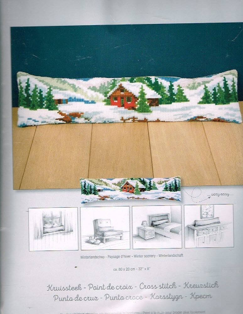 Cado vervaco borduurpakket TOCHTKUSSEN, WINTERLANDSCHAP, Hobby en Vrije tijd, Ophalen of Verzenden, Nieuw, Handborduren, Borduurpakket