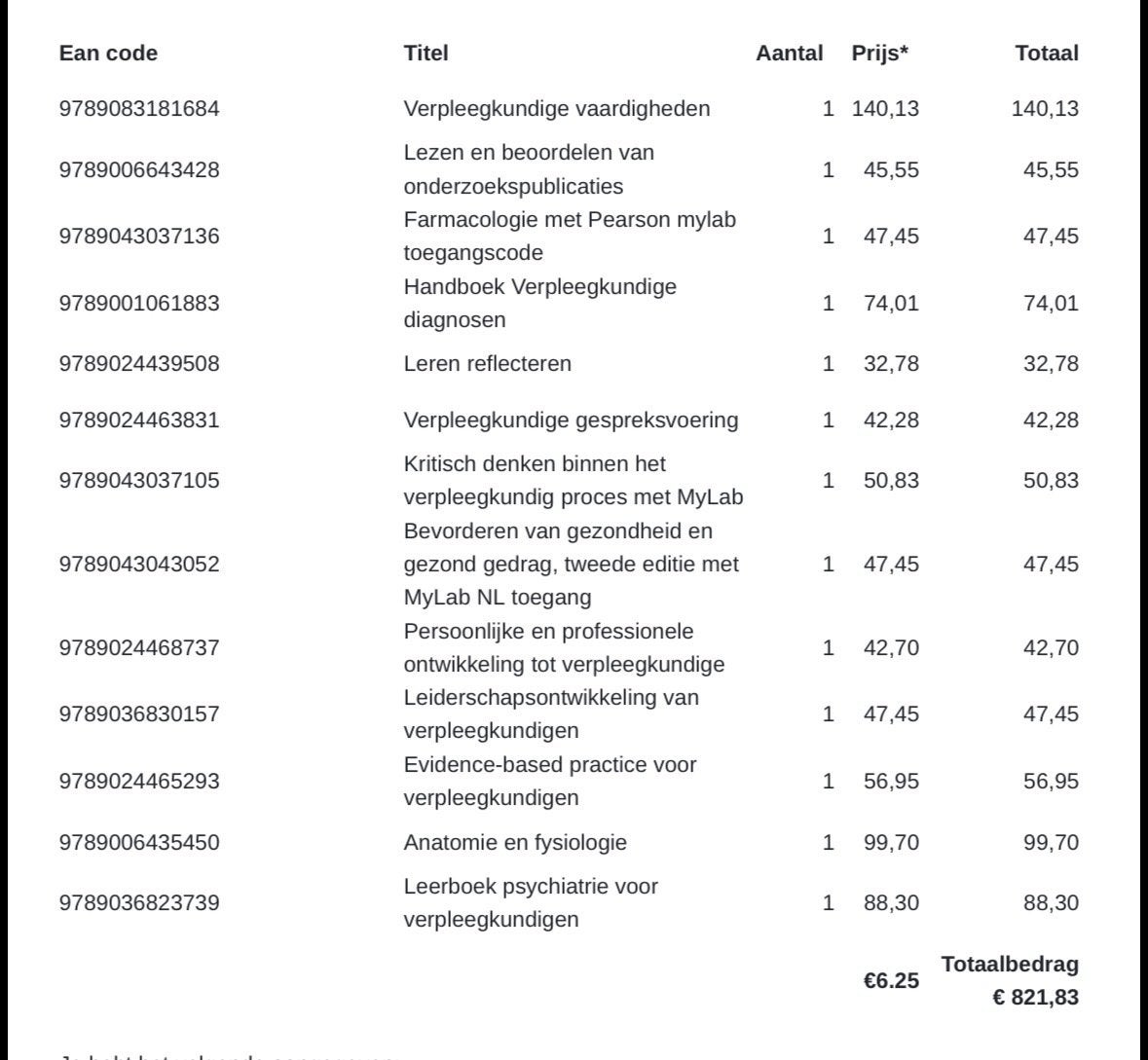 HBO-V Verpleegkunde Boekenpakket Jaar 1 Hanze Hogeschool, Ophalen, Beta, Zo goed als nieuw, HBO