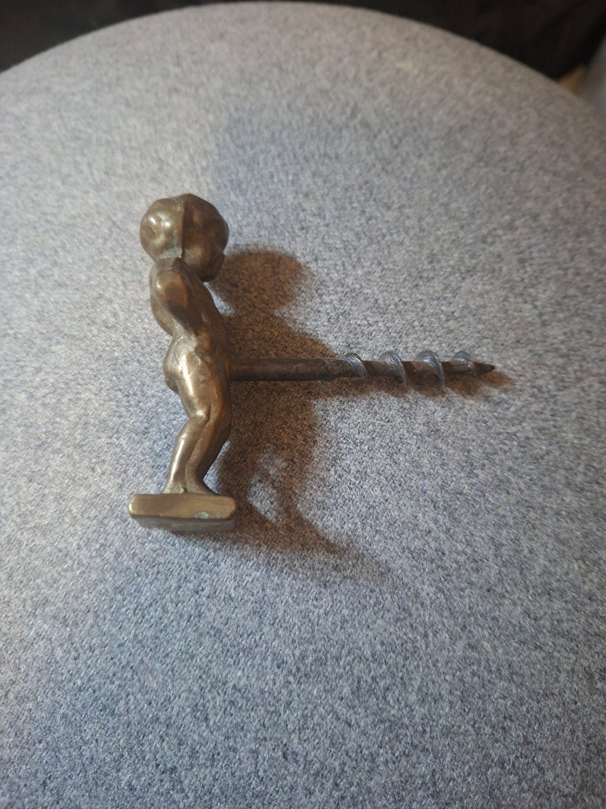 koperen manneke pis, voor wijn flessen te openen, Antiek en Kunst, Ophalen of Verzenden