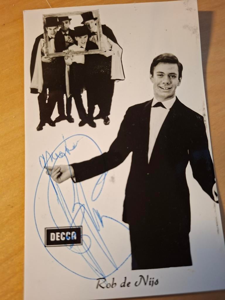 Gesigneerde Foto Rob de Nijs & de Lords (Decca) Handtekening, Ophalen of Verzenden