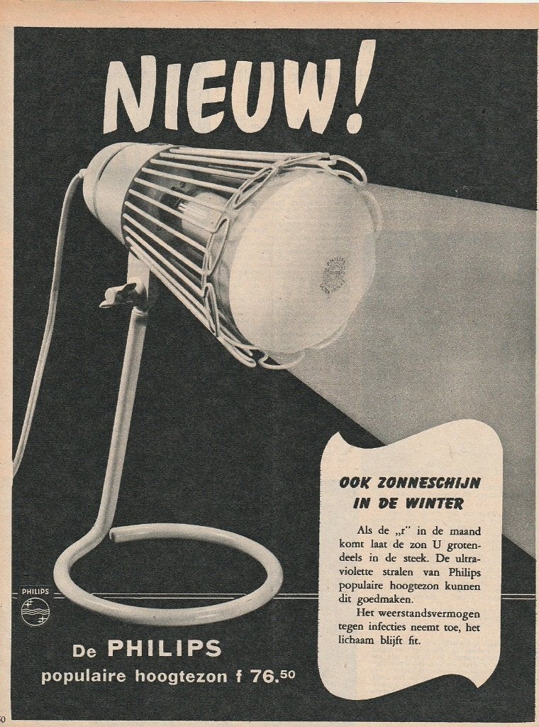 Retro reclame 1954 Philips populaire hoogtezon 76 gulden, Verzenden, Overige typen