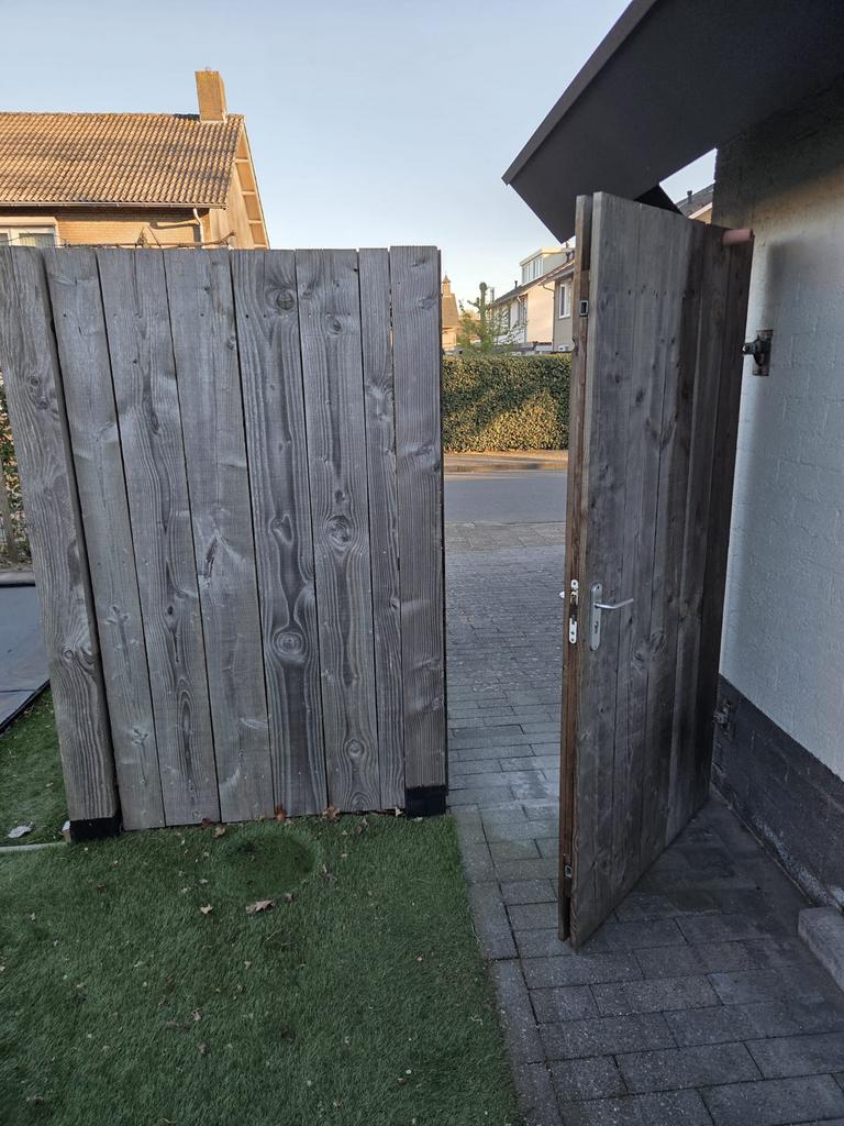 Poort + 1 schot, Tuin en Terras, Schuttingen, Ophalen, Gebruikt, Minder dan 3 meter, 2 meter of meer