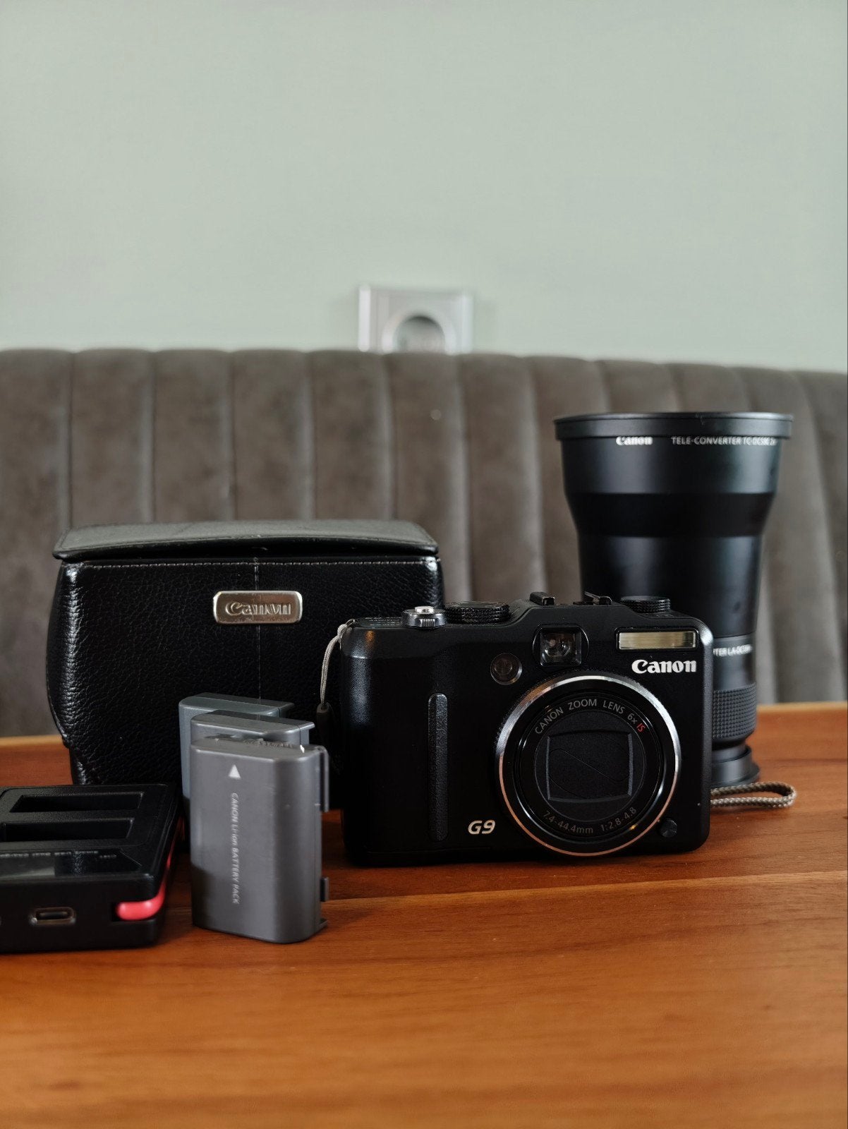 Canon PowerShot G9 met teleconverter en accessoires, Gebruikt, Canon, Compactcamera, 4 t/m 7 keer