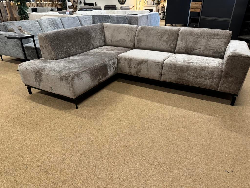 Hoekbank Vico 255x190 Champagne Direct/Leverbaar E-2198, Huis en Inrichting, Ophalen, 250 tot 300 cm, #Hoekbank#Loungebank#Banken#Hoekbanken#Bankstellen