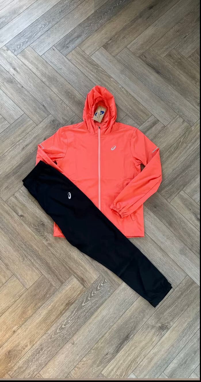 Asics Windbreaker Jas & Trainingsbroek Set – Nieuw met tags, Ophalen of Verzenden, Zo goed als nieuw, Zwart