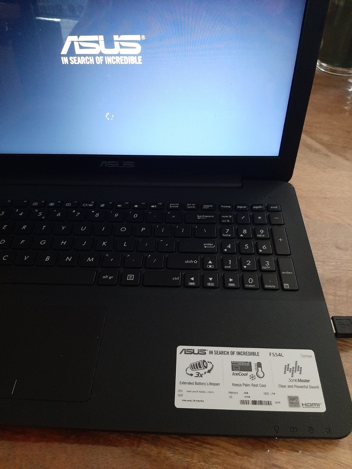 ASUS F554L Laptop - Intel Core i3, 4GB RAM, 1TB HDD, Ophalen, Gebruikt, HDD, 15 inch