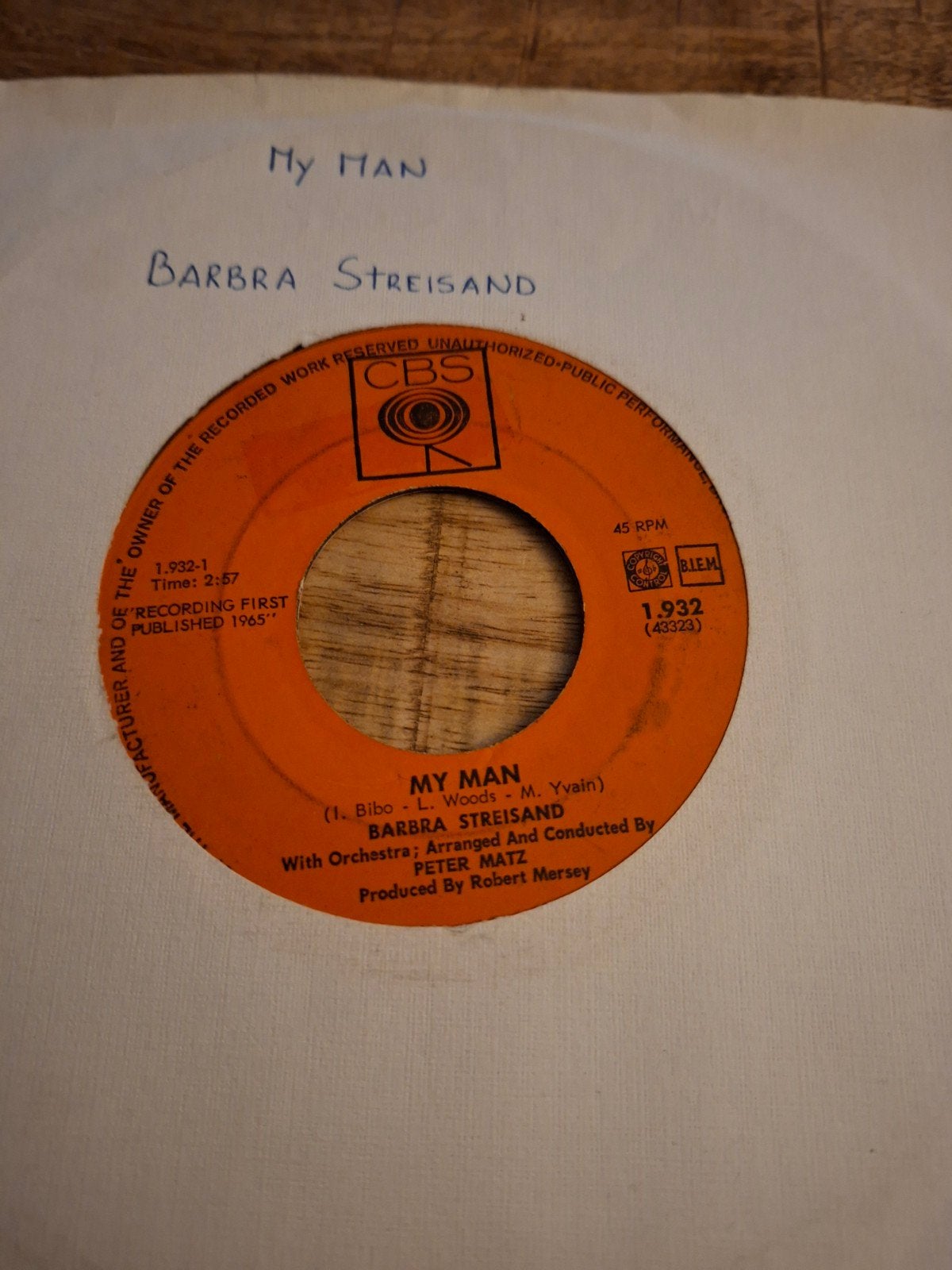 Barbra Streisand  / my man, Cd's en Dvd's, Ophalen of Verzenden, Gebruikt, Pop