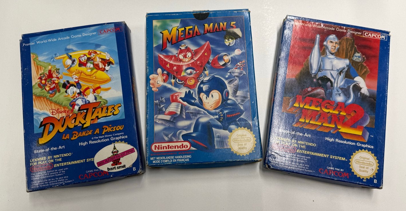 NES Games: Mega Man 2, Mega Man 5, DuckTales (CIB), Spelcomputers en Games, 1 speler, Ophalen of Verzenden, Zo goed als nieuw