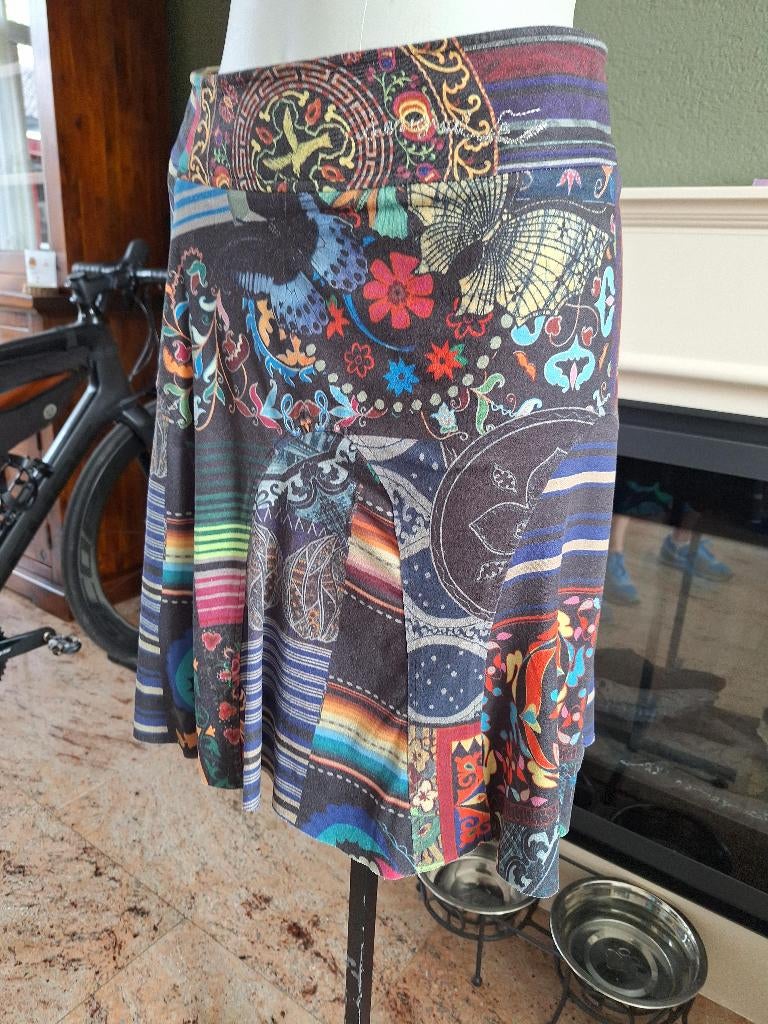 Desigual suède achtige A lijn rok S 36, Kleding | Dames, Rokken, Overige kleuren, Verzenden, Zo goed als nieuw, Knielengte