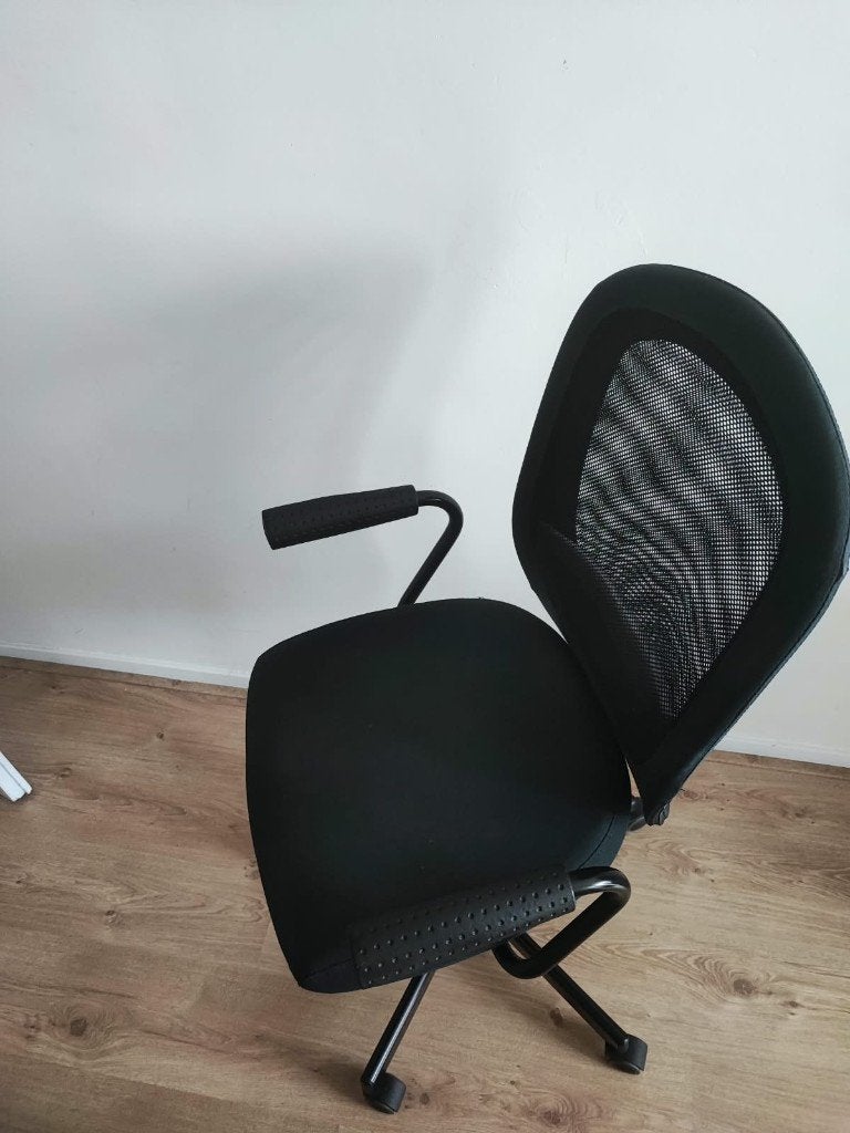 IKEA FLINTAN bureaustoel met armleuningen, Ophalen, Overige materialen, Gebruikt, Zwart