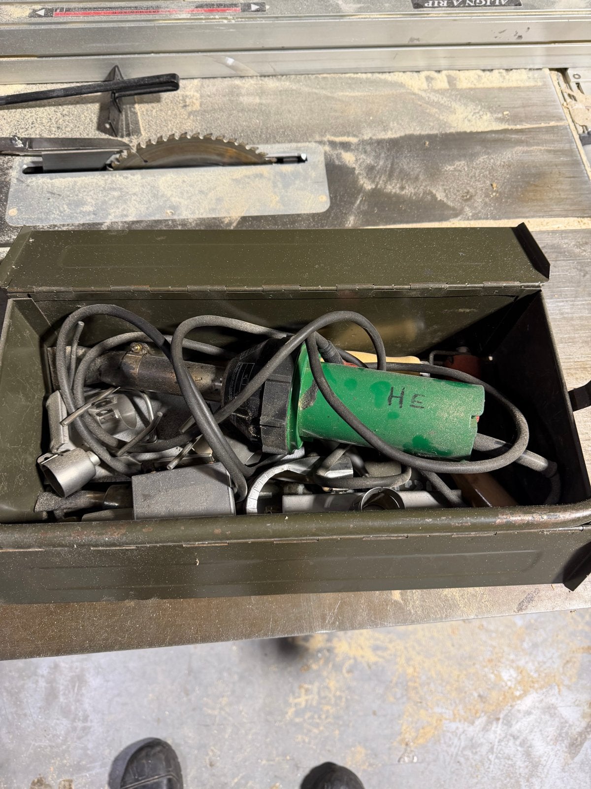 Leister met accessoires in metalen kist, Ophalen of Verzenden, Gebruikt, Overige typen