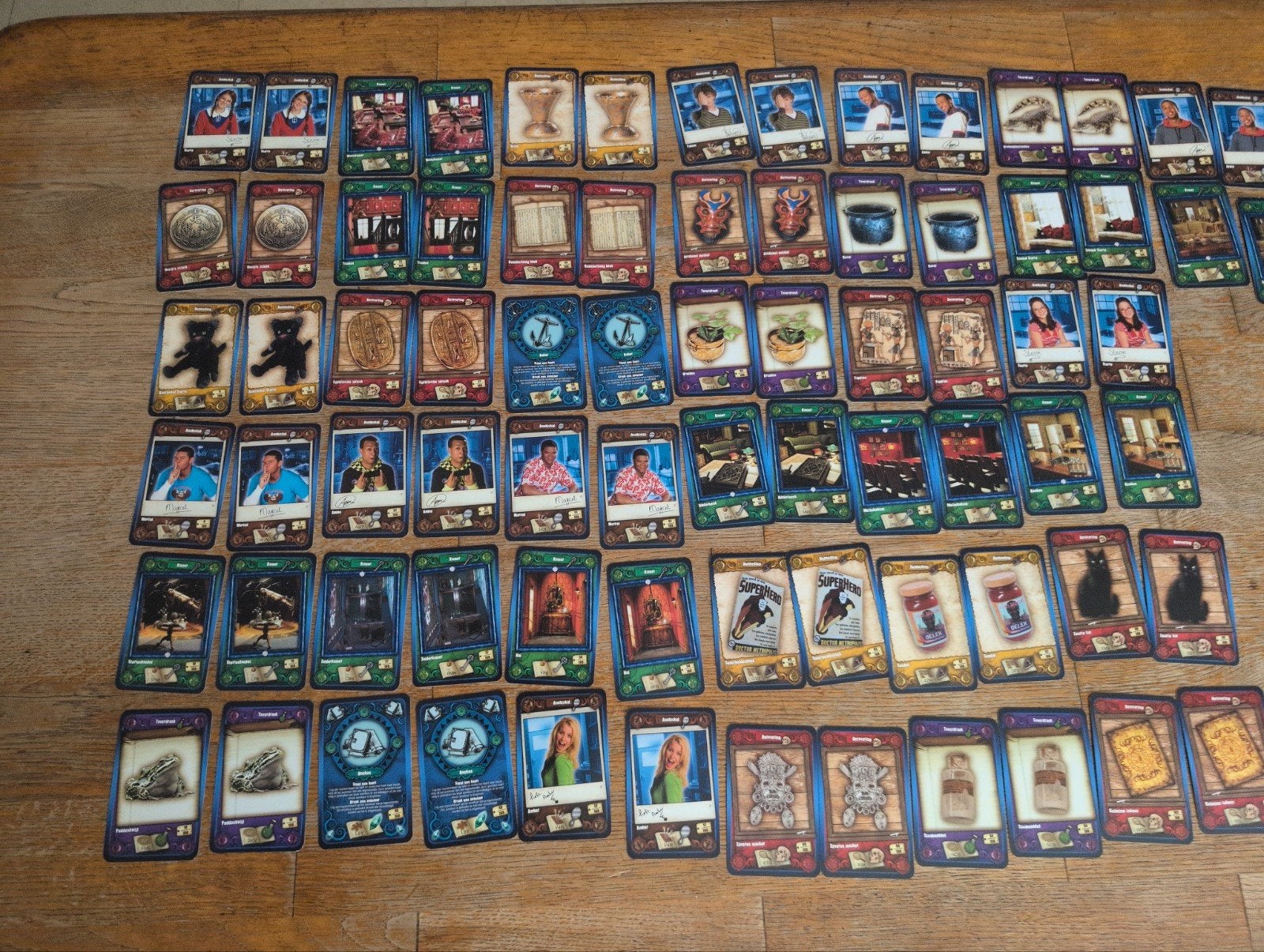 38 dubbele realitycards van Het Huis Anubis, Ophalen of Verzenden, Zo goed als nieuw