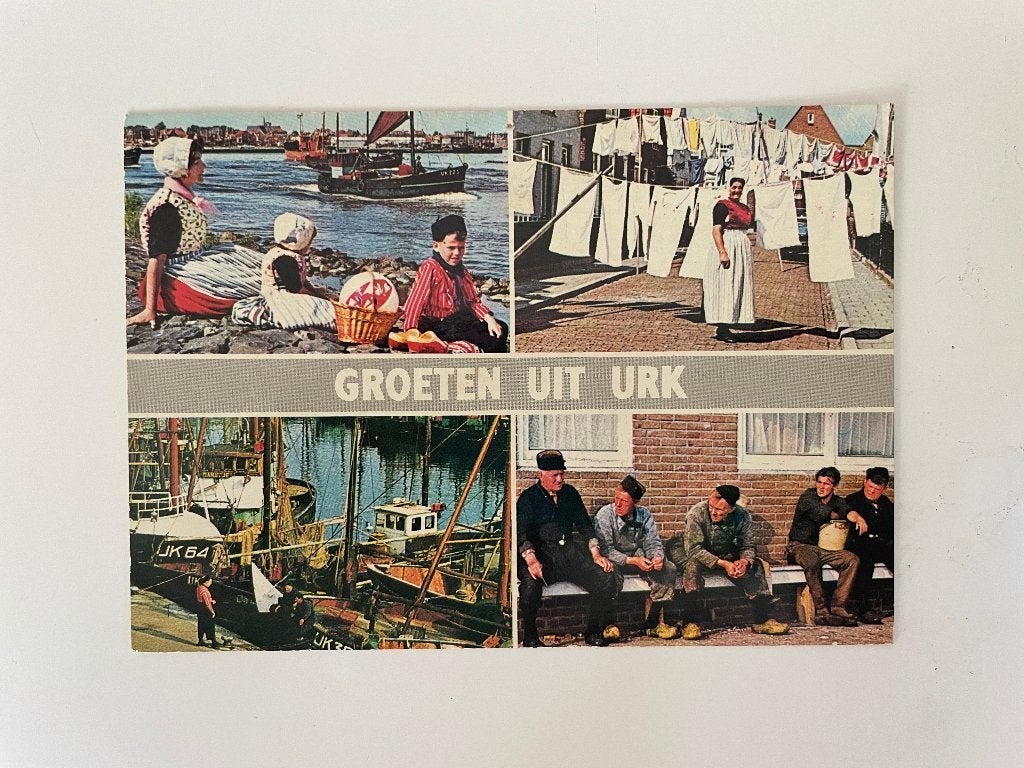 C495 Ansichtkaart Groeten uit Urk Flevoland, Ophalen of Verzenden, 1960 tot 1980, Gelopen, Flevoland