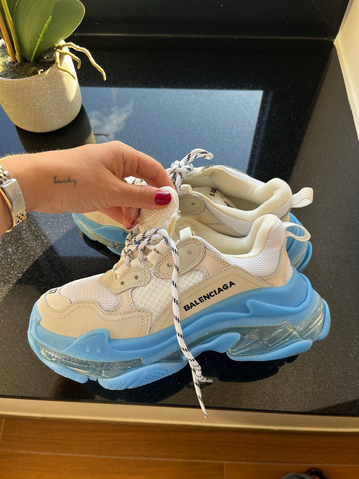Balenciaga Triple S Sneakers Maat 37 - nieuw, Kleding | Dames, Schoenen, Ophalen of Verzenden, Zo goed als nieuw, Blauw, Sneakers of Gympen