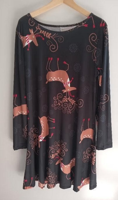 Tricot jurk met herten, maat XL, nieuw, Oosterveldweg 15, 7274 DZ, Maat 46/48 (XL) of groter, Nieuw, Stichting Angel's Choice