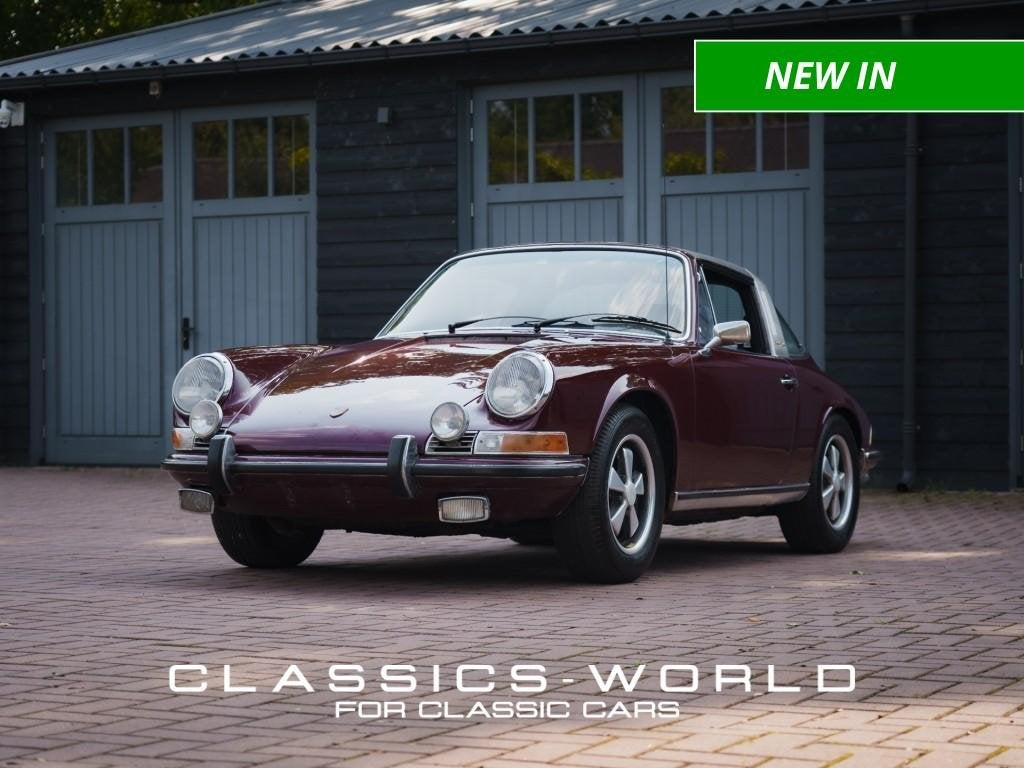 Porsche 911 E 2.2 Targa  – Matching Numbers – Burgundrot, Auto's, Gebruikt, Cabriolet, 4 stoelen, Bedrijf