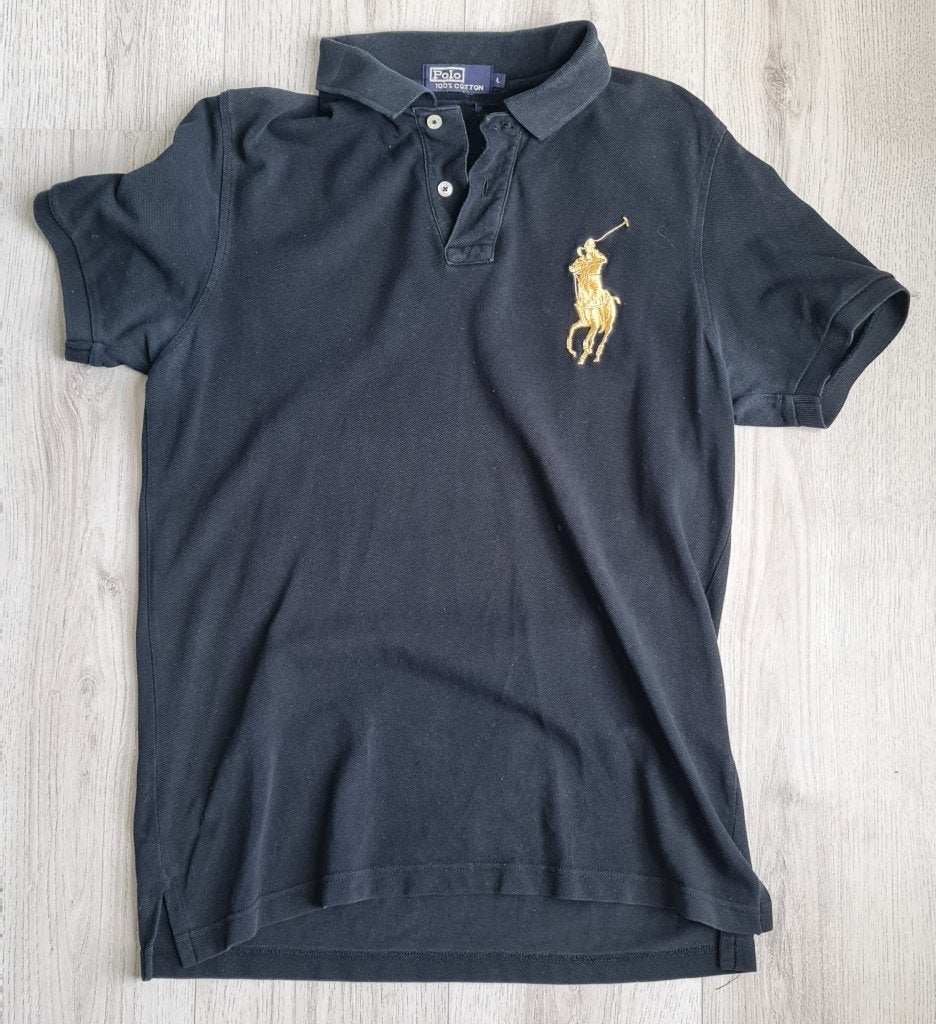 Polo Ralph Lauren "Big Pony" - Maat XL - Vintage, Zwart, Maat 56/58 (XL), Ophalen of Verzenden, Polo Ralph Lauren