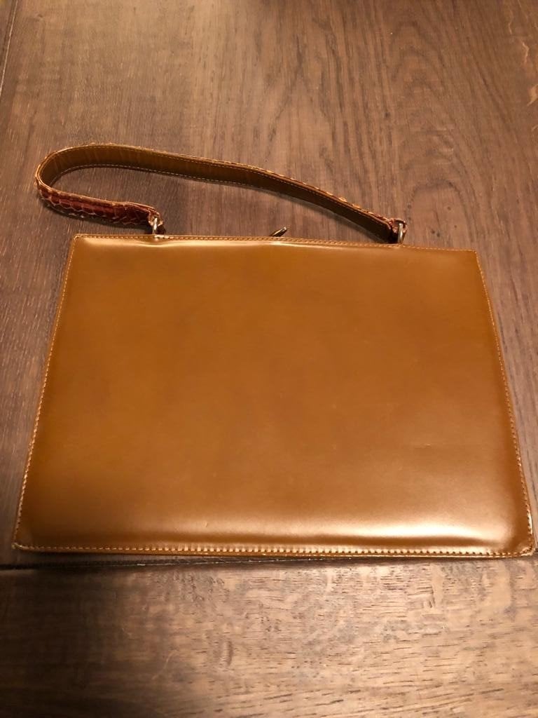 Vintage leren tas met slangenleer details, Overige merken, Ophalen of Verzenden, Zo goed als nieuw, Leer