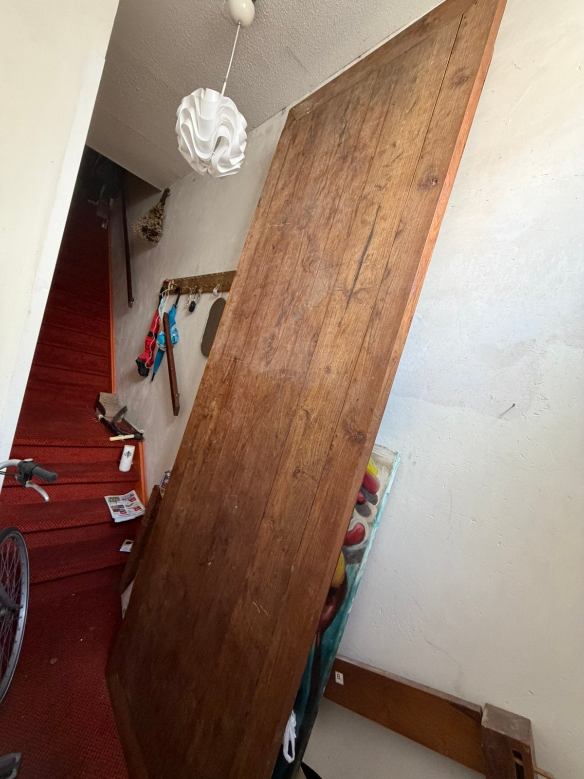 Houten eettafel, Ophalen, 200 cm of meer, 50 tot 100 cm, Zo goed als nieuw