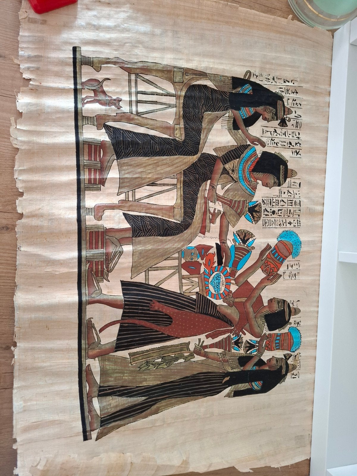 Oud Egyptisch Papyrus Schilderij - Handgeschilderd, Antiek en Kunst, Ophalen