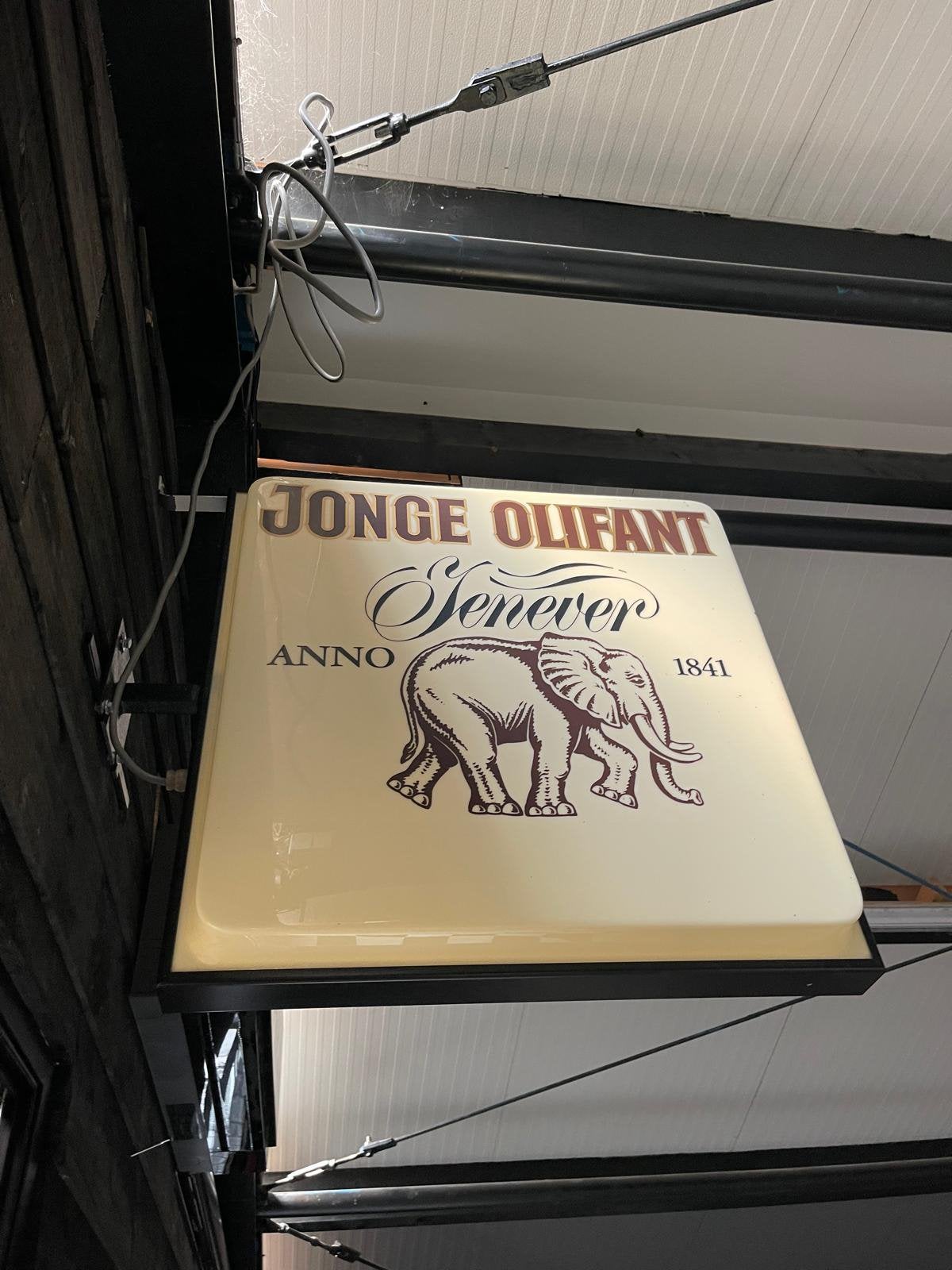Jonge jenever reclame zuil bord voor aan de gevel, Ophalen of Verzenden