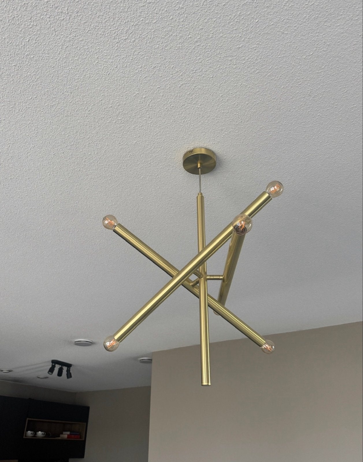 Moderne Westwing plafondlamp - Goudkleurig metaal, Huis en Inrichting, Lampen | Hanglampen, Ophalen of Verzenden, Zo goed als nieuw
