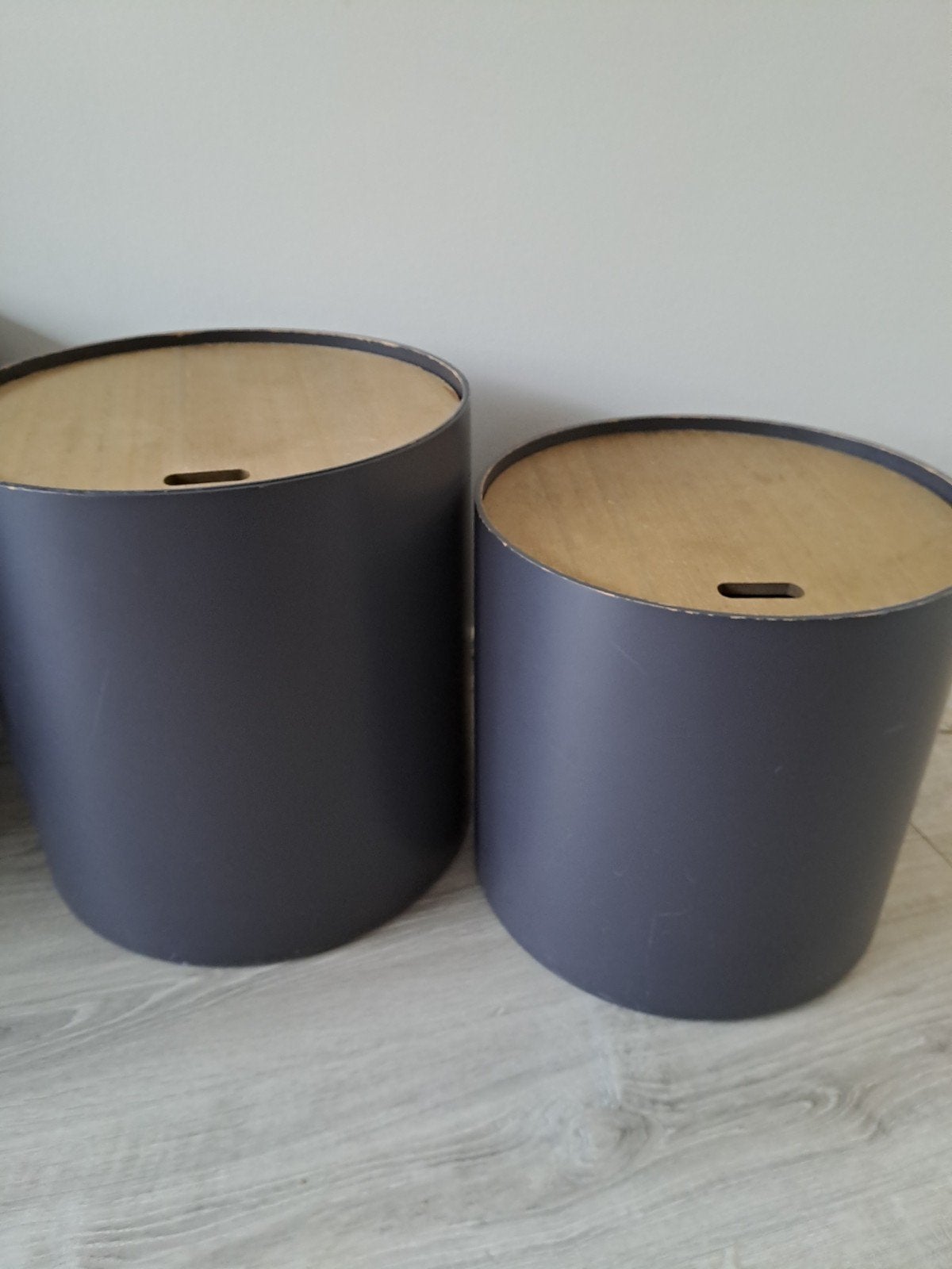 Set van 2 opbergers met deksel, Huis en Inrichting, Ophalen, Gebruikt, Grijs, Kunststof