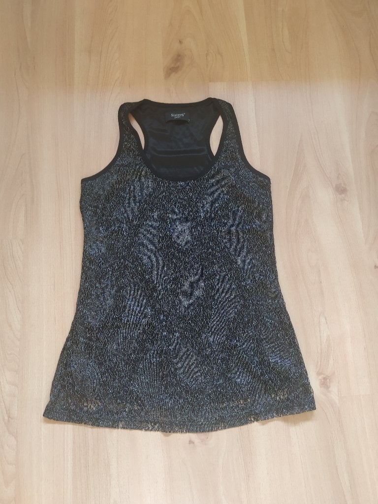 maat S leuk zwart glittertopje merk Sisters Point, Verzenden, Zwart, Sisters Point, Zo goed als nieuw