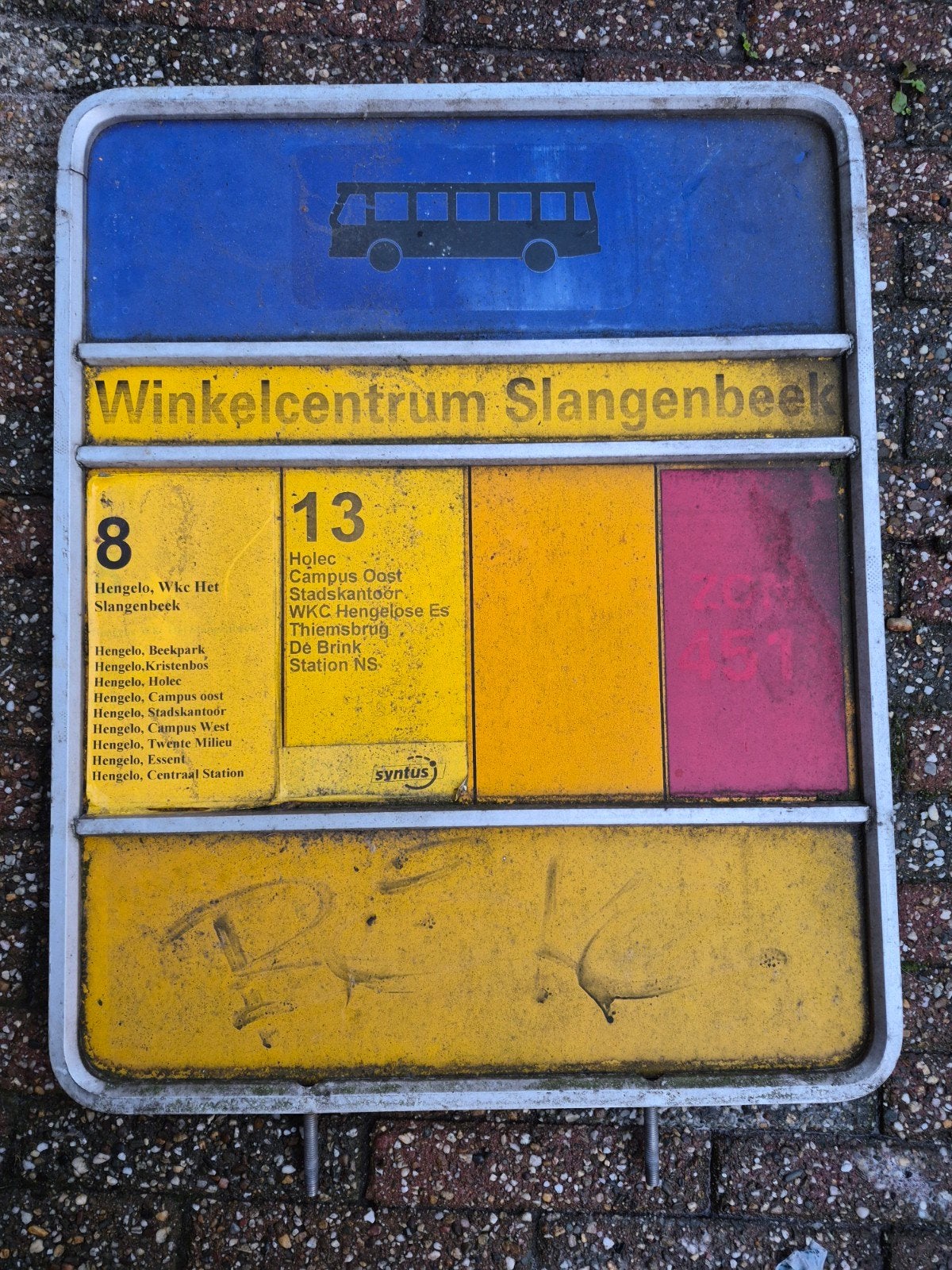 Bushalte WKC Slangenbeek Hengelo (Syntus Lijn 8 & 13), Verzamelen, Ophalen of Verzenden, Gebruikt, Bus of Metro, Overige typen