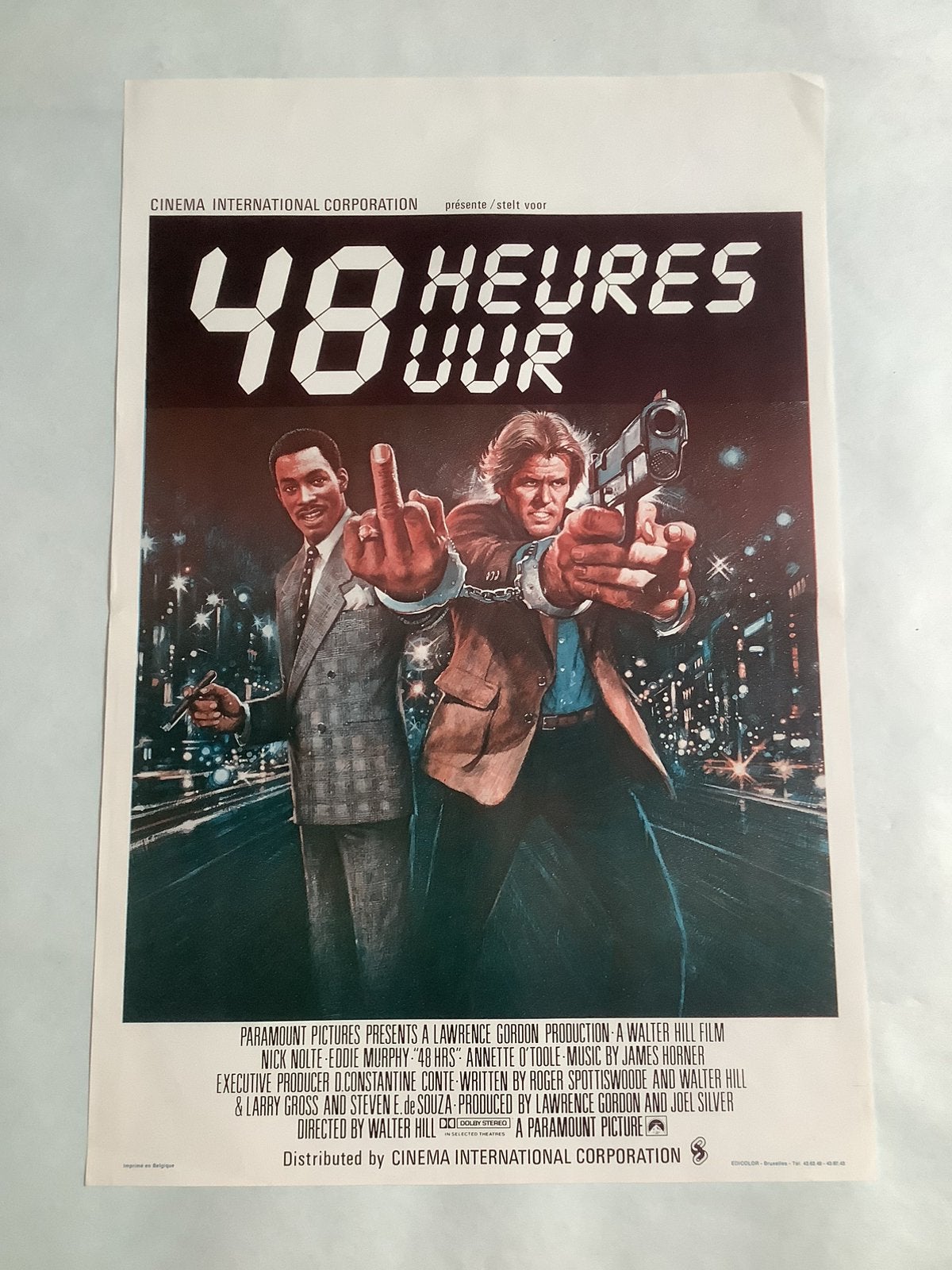 48 HRS   filmposter  36-54 cm, Ophalen of Verzenden, Zo goed als nieuw, Deurposter of groter, Film en Tv