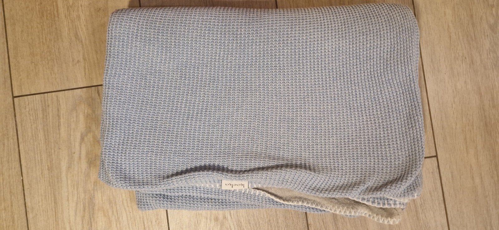 Koeka babydeken wafelstof lichtblauw 100cm x 140cm, Kinderen en Baby's, Dekens, Slaapzakjes en Inbakerproducten, Wasbaar, Gebruikt