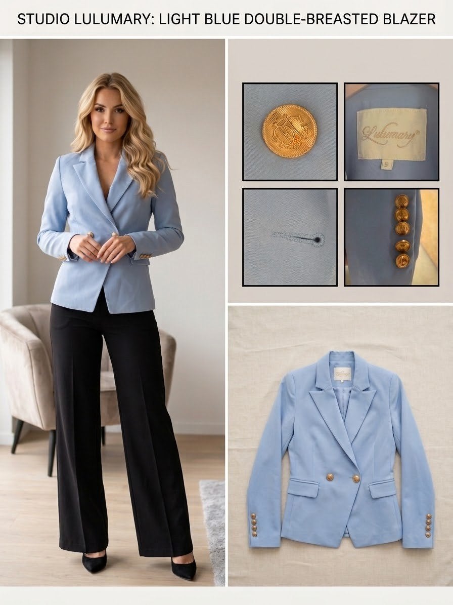 Lulumary Lichtblauwe Blazer Maat S, Kleding | Dames, Lulumary, Blauw, Ophalen of Verzenden, Zo goed als nieuw