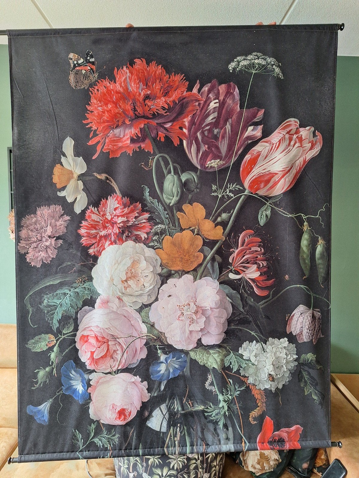 Wandkleed Jan Davidsz. de Heem Stilleven met bloemen, Ophalen, Meerkleurig, Klassiek, Zo goed als nieuw