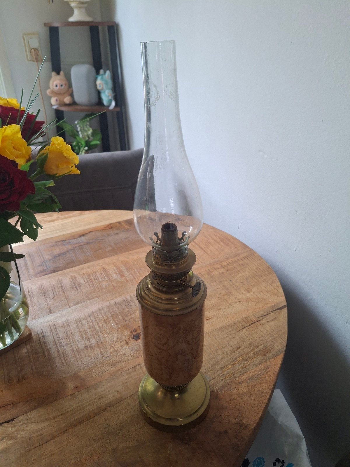 Vintage olielamp - branf  perfect, Antiek en Kunst, Antiek | Lampen, Ophalen of Verzenden
