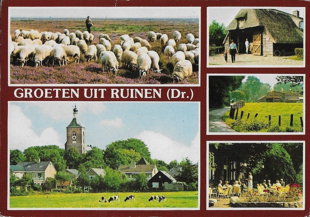 Kr2411 gelopen ansichtkaart groeten uit ruinen, Ophalen of Verzenden, 1980 tot heden, Gelopen