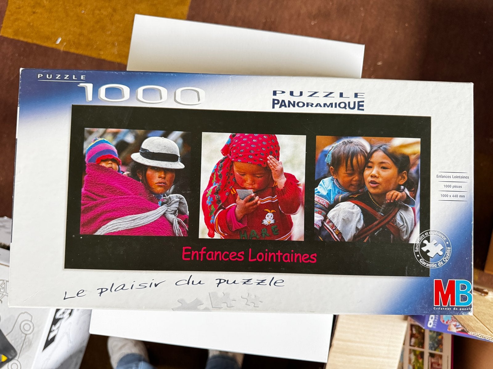 MB Panorama Puzzel Enfances Loinaines 1000 stukjes, Ophalen of Verzenden, 500 t/m 1500 stukjes, Gebruikt, Legpuzzel