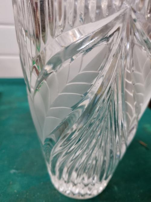 vaas kristal geslepen bladeren, Ophalen of Verzenden