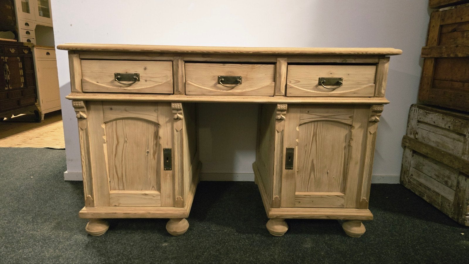 Mooi Grenen Houten Bureau Gerestaureerd, Schoolbureau, Ophalen of Verzenden, Zo goed als nieuw, Hout