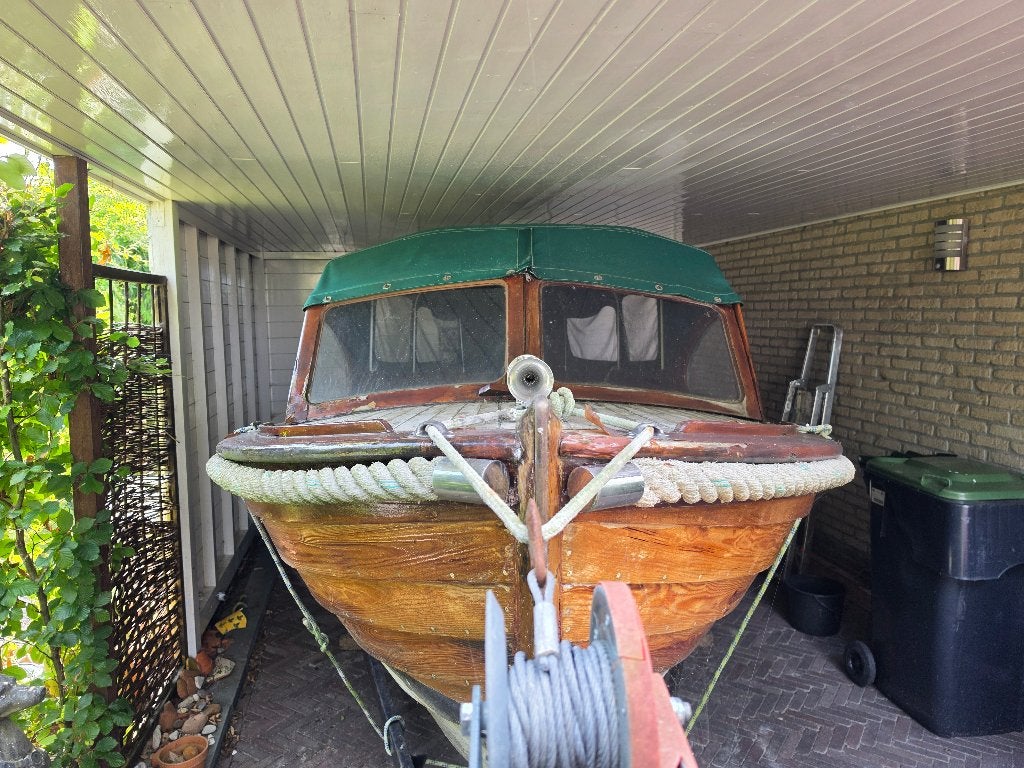 Houten sloep | Yamaha 8PK 4Takt met trailer, Ophalen, Gebruikt