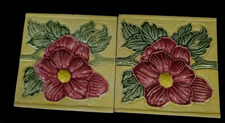 Majolica tiles antieke tegels oude tegels vintage wandtegels, Antiek en Kunst, Ophalen of Verzenden