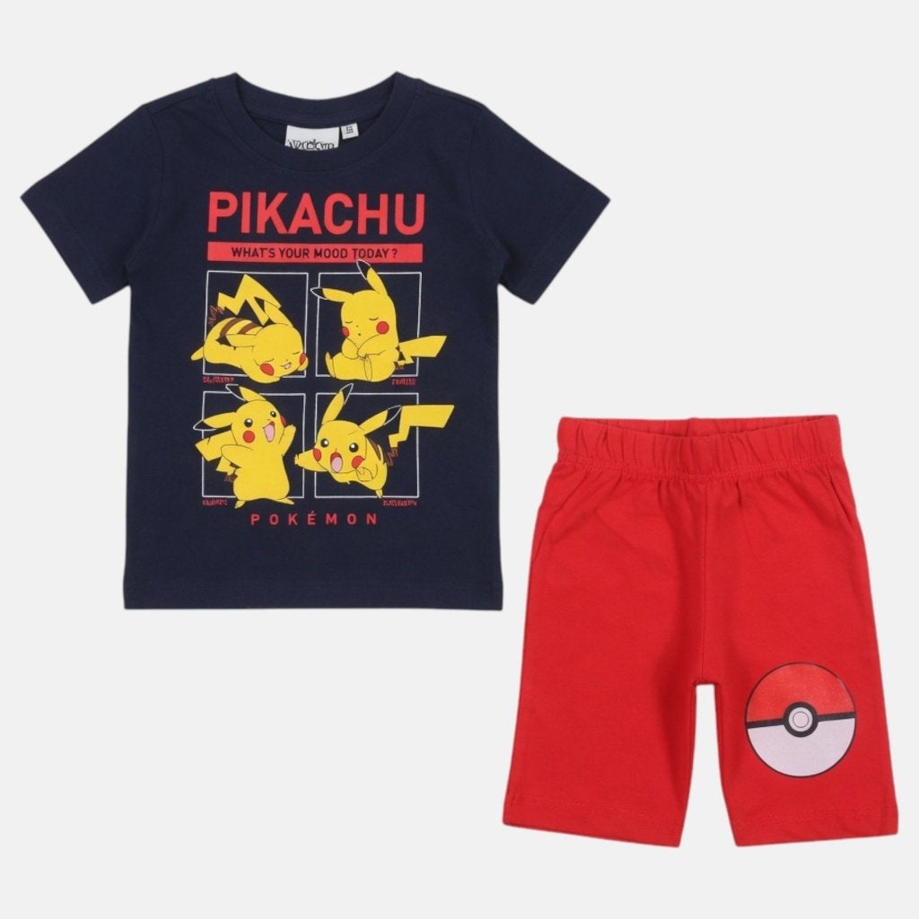 Pokemon Shortama Pikachu BR - Mt 98-104-110-116-128 - Katoen, Pokemon, Nieuw, Ophalen of Verzenden, Setje