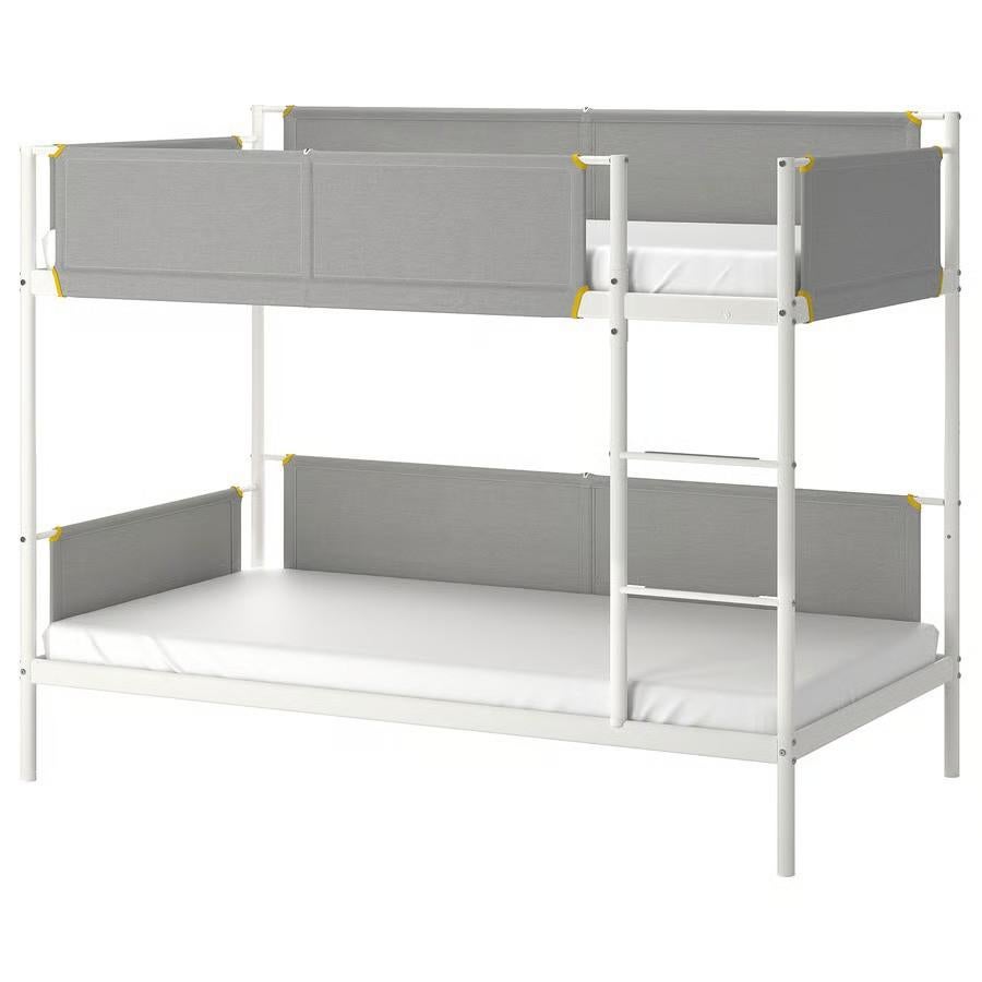 Stapelbed IKEA | VITVAL | in GOEDE staat | 2x 90x200cm, Ophalen, 85 tot 100 cm, Hoogslaper of Stapelbed, Gebruikt